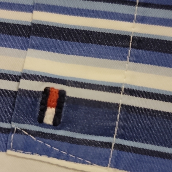 TOMMY Hilfiger 80s 2 ply fabric pinstriped long sleeve dress shirt size xl - Picture 3 of 10